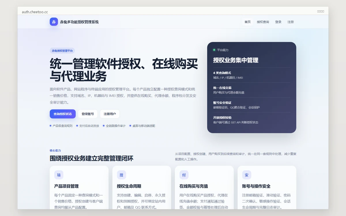 Chitu Auth Product Interface